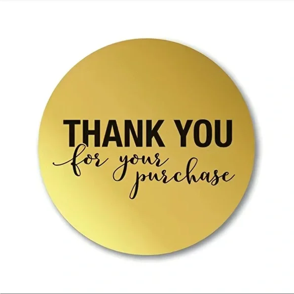 500 Gold Foil Stickers Thank You for your purchase PRICE IS FIRM - Picture 5 of 8